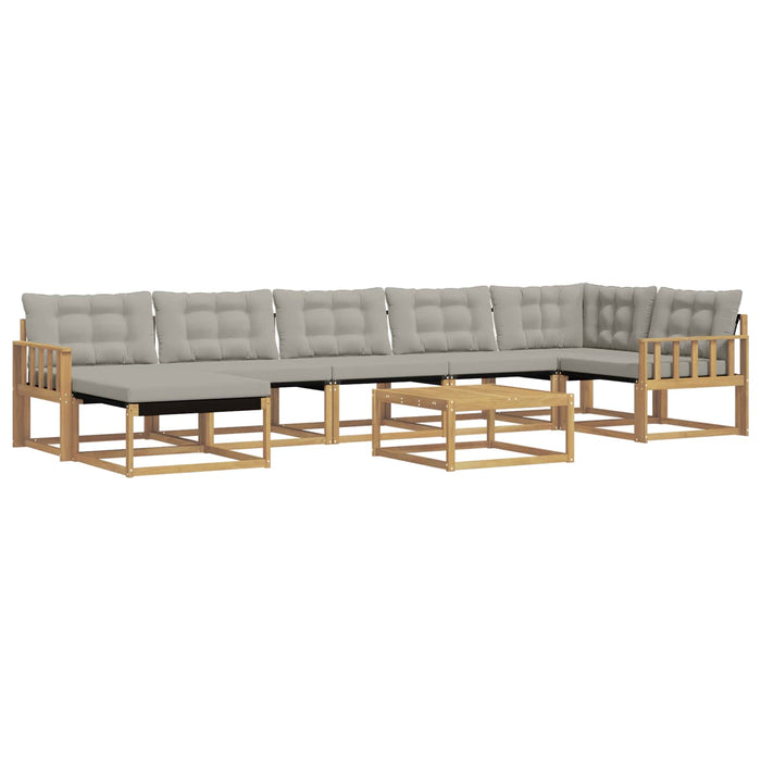 Set de canapele de exterior 8 pcs Alb și gri deschis WALTI
