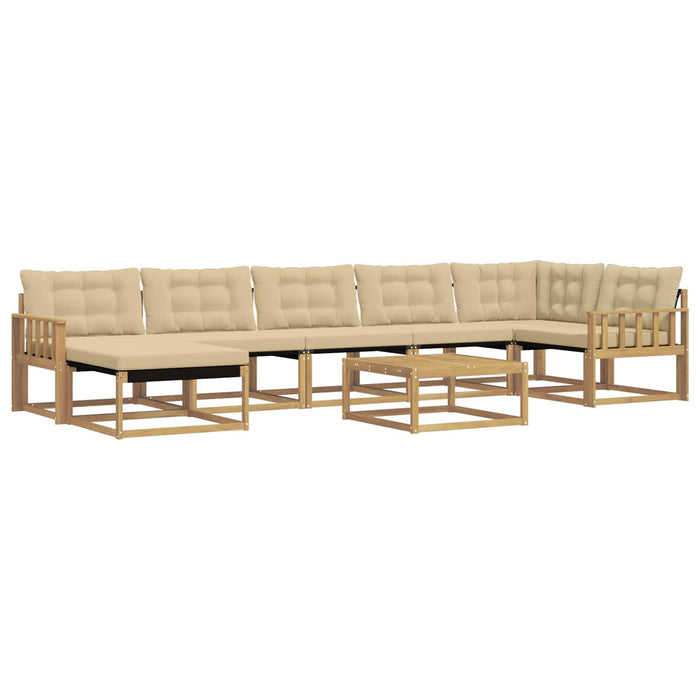 Set de canapele de exterior 8 pcs Alb și Bej 79 x 79 x 37 cm WALTI