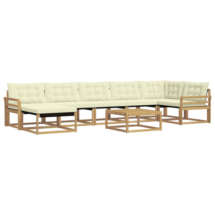 Set de canapele de exterior 8 pcs Alb și crem 79 x 79 x 37 cm WALTI