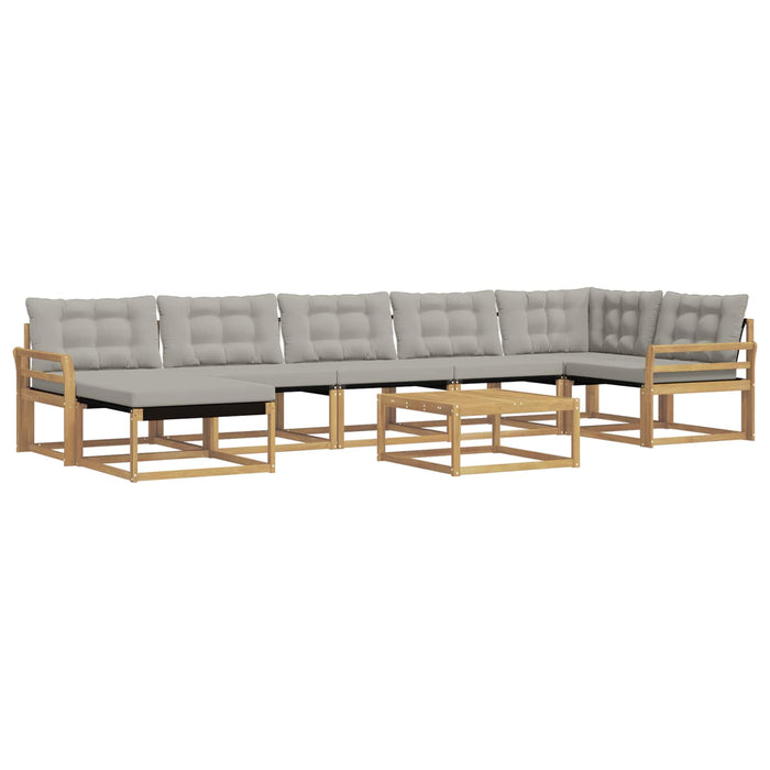 Set de canapele de exterior 8 pcs Alb și gri deschis WALTI
