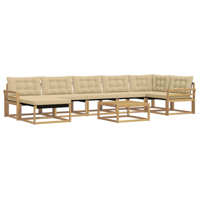 Set de canapele de exterior 8 pcs Alb și Bej 79 x 79 x 37 cm WALTI