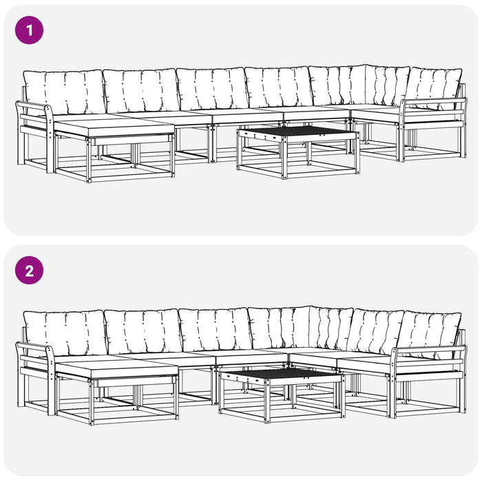 Set de canapele de exterior 8 pcs Alb și Bej 79 x 79 x 37 cm WALTI