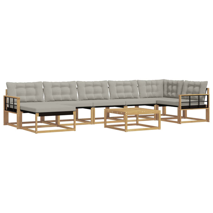 Set de canapele de exterior 8 pcs Alb și gri deschis WALTI
