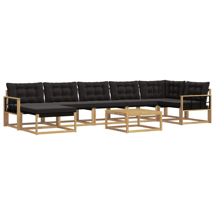 Set de canapele de exterior 8 pcs Alb și negru WALTI