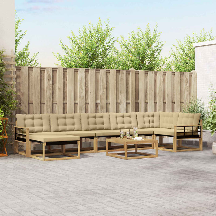 Set de canapele de exterior 8 pcs Alb și Bej 79 x 79 x 37 cm WALTI