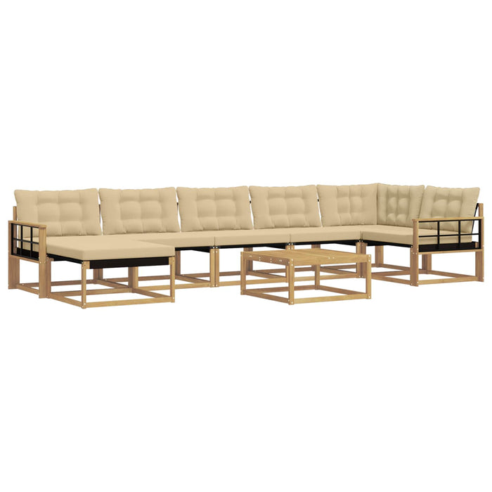 Set de canapele de exterior 8 pcs Alb și Bej 79 x 79 x 37 cm WALTI