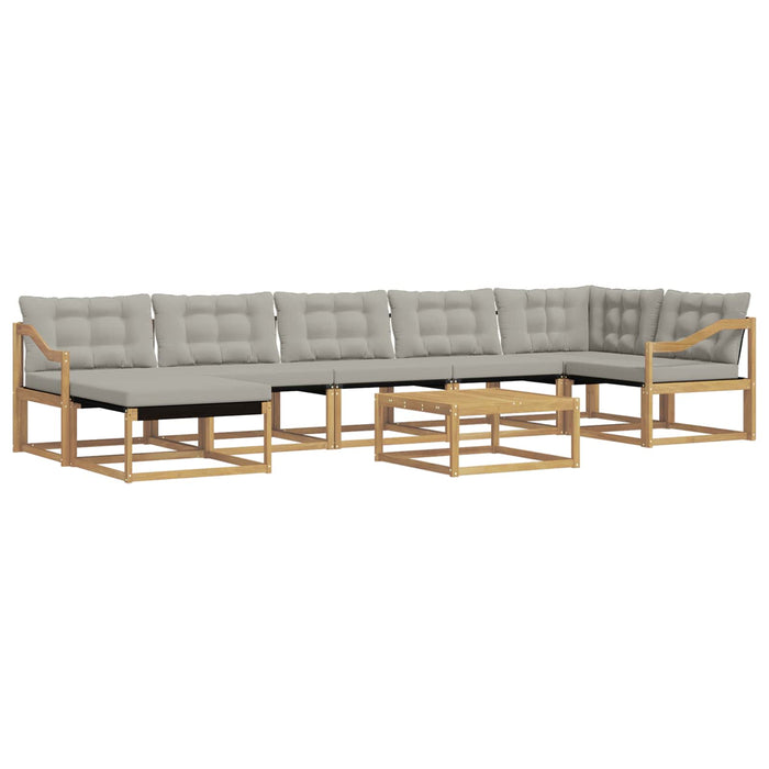 Set de canapele de exterior 8 pcs Alb și gri deschis WALTI