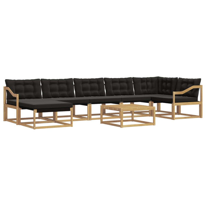 Set de canapele de exterior 8 pcs Alb și negru 79 x 79 x 37 cm WALTI