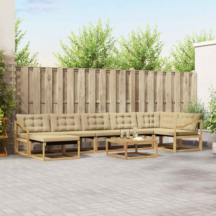 Set de canapele de exterior 8 pcs Alb și Bej 79 x 79 x 37 cm WALTI