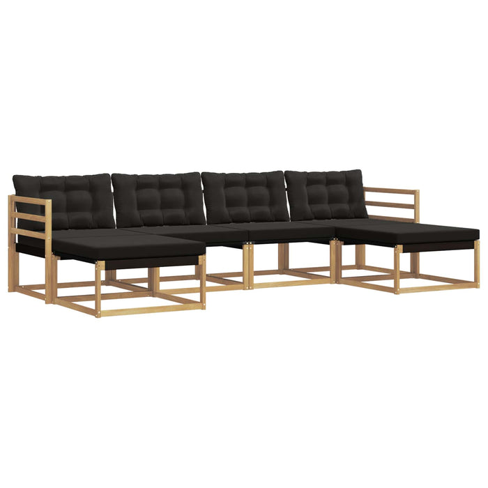 Set de canapele de exterior cu pernă 6 pcs Alb și negru WALTI