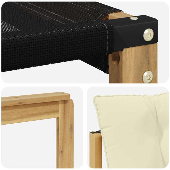 Set de canapele de exterior cu pernă 6 pcs Alb și crem WALTI