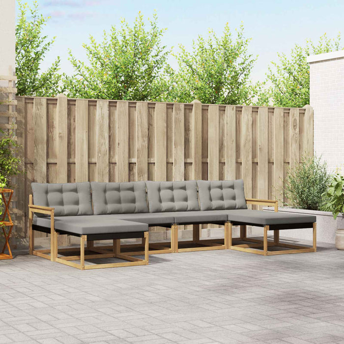 Set de canapele de exterior cu pernă 6 pcs Alb și gri deschis WALTI