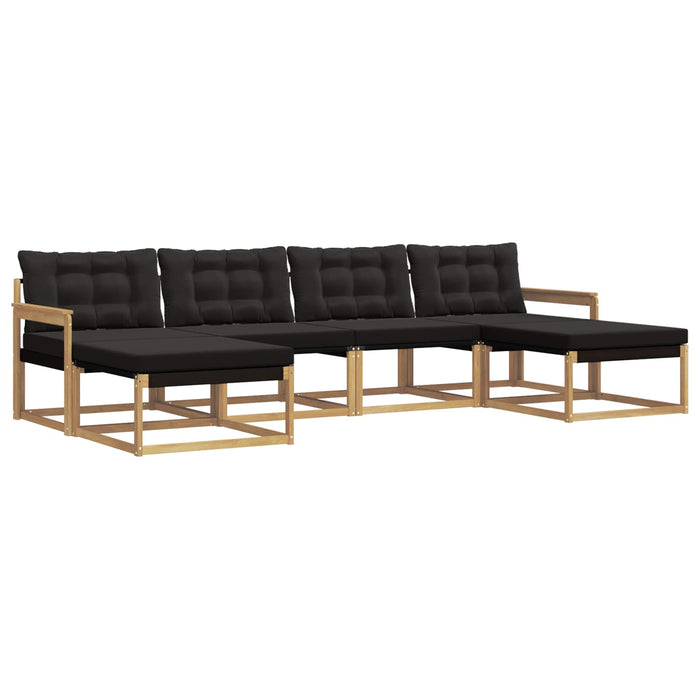 Set de canapele de exterior cu pernă 6 pcs Alb și negru WALTI