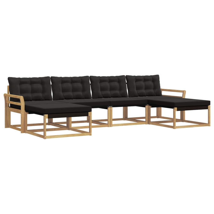 Set de canapele de exterior cu pernă 6 pcs Alb și negru WALTI