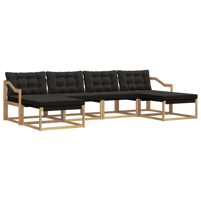 Set de canapele de exterior cu pernă 6 pcs Alb și negru WALTI