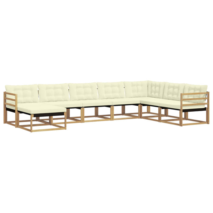 Set de canapele de exterior cu pernă 8 pcs Alb și crem WALTI