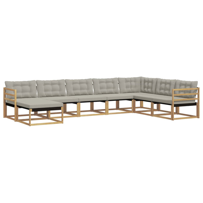 Set de canapele de exterior 8 pcs Alb și gri deschis WALTI
