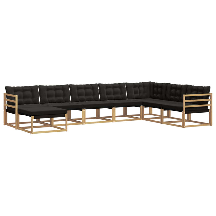 Set de canapele de exterior cu pernă 8 pcs Alb și negru WALTI