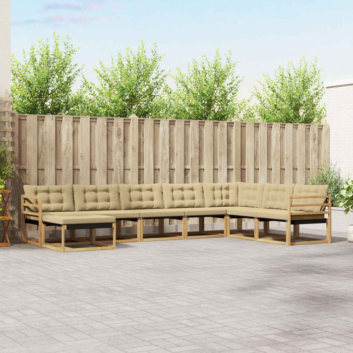 Set de canapele de exterior cu pernă 8 pcs Alb și Bej WALTI