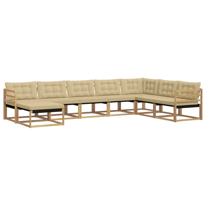 Set de canapele de exterior cu pernă 8 pcs Alb și Bej WALTI