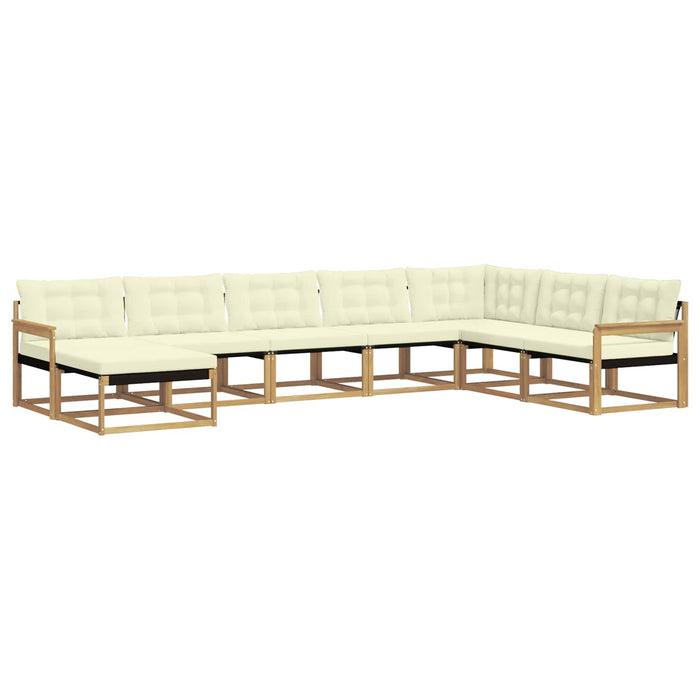 Set de canapele de exterior cu pernă 8 pcs Alb și crem WALTI