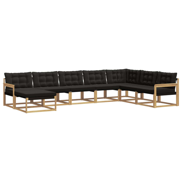 Set de canapele de exterior cu pernă 8 pcs Alb și negru WALTI