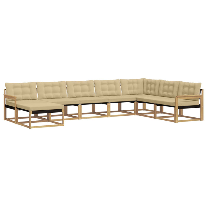 Set de canapele de exterior cu pernă 8 pcs Alb și Bej WALTI