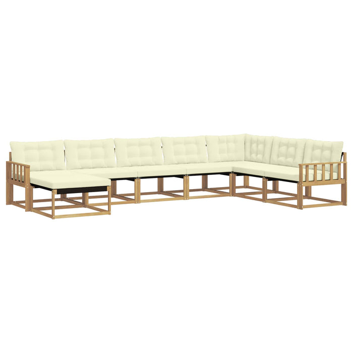 Set de canapele de exterior cu pernă 8 pcs Alb și crem WALTI