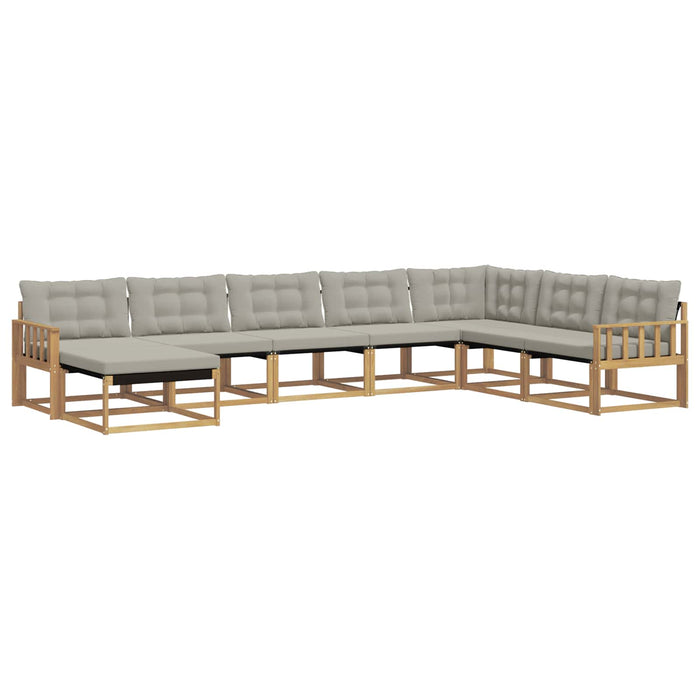 Set de canapele de exterior 8 pcs Alb și gri deschis WALTI