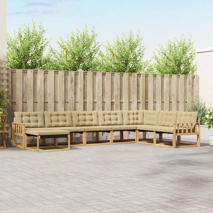 Set de canapele de exterior cu pernă 8 pcs Alb și Bej WALTI