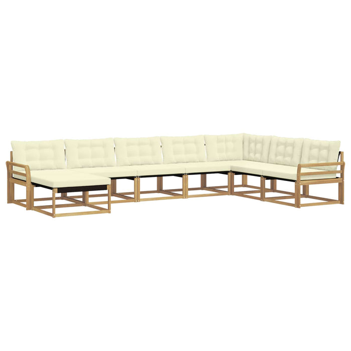 Set de canapele de exterior cu pernă 8 pcs Alb și crem WALTI