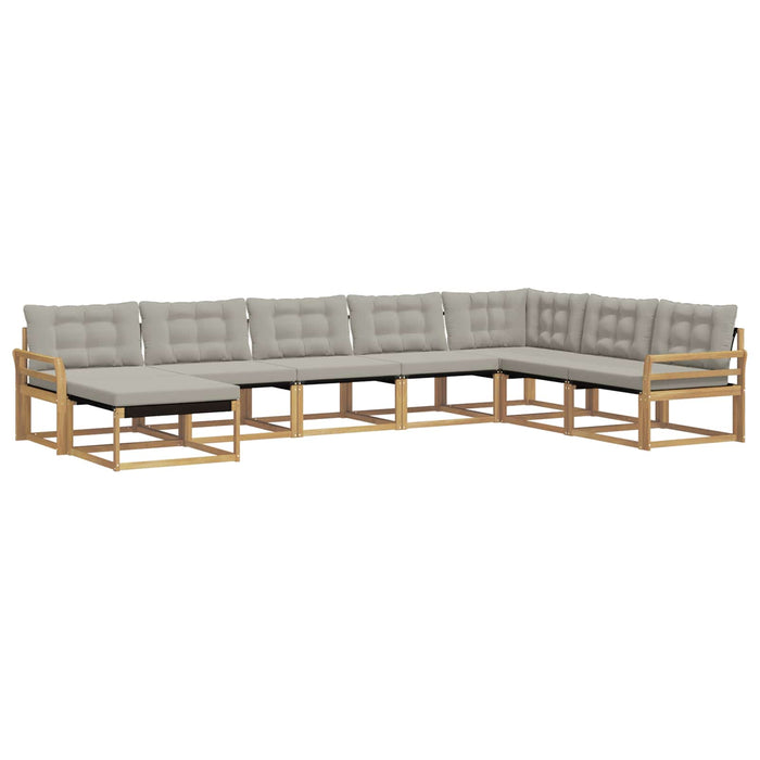 Set de canapele de exterior 8 pcs Alb și gri deschis WALTI