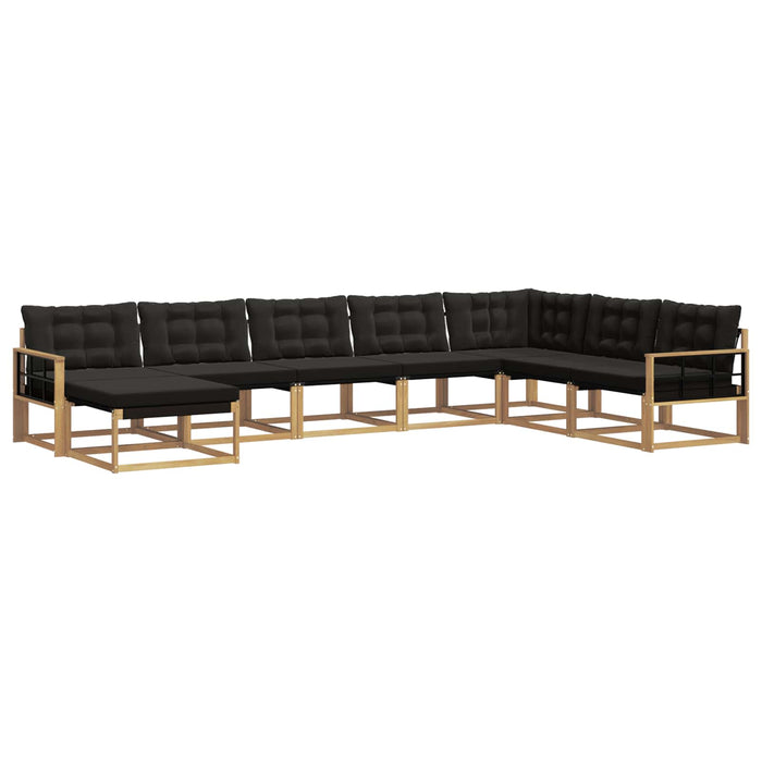 Set de canapele de exterior cu pernă 8 pcs Alb și negru WALTI