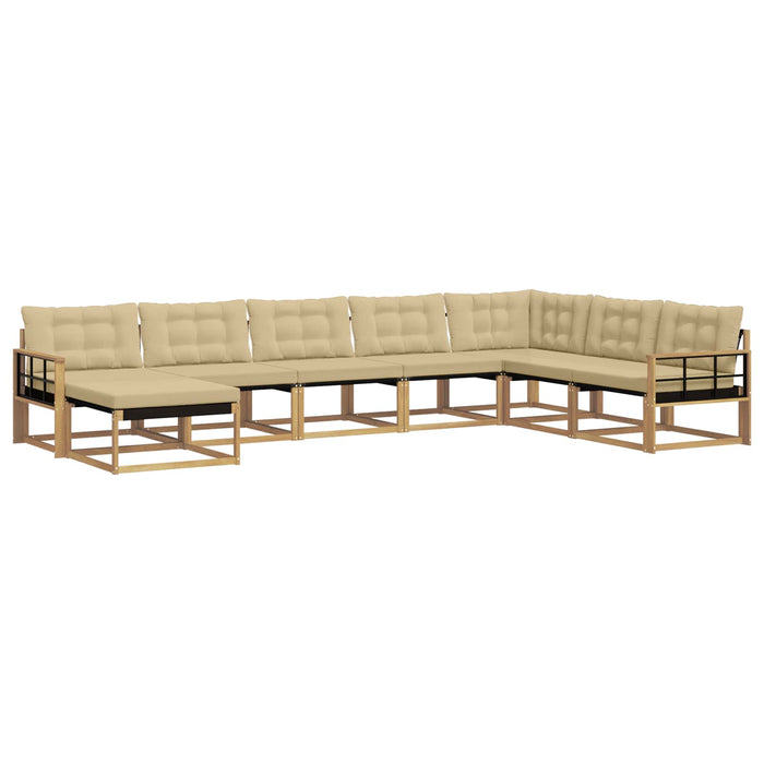 Set de canapele de exterior cu pernă 8 pcs Alb și Bej WALTI
