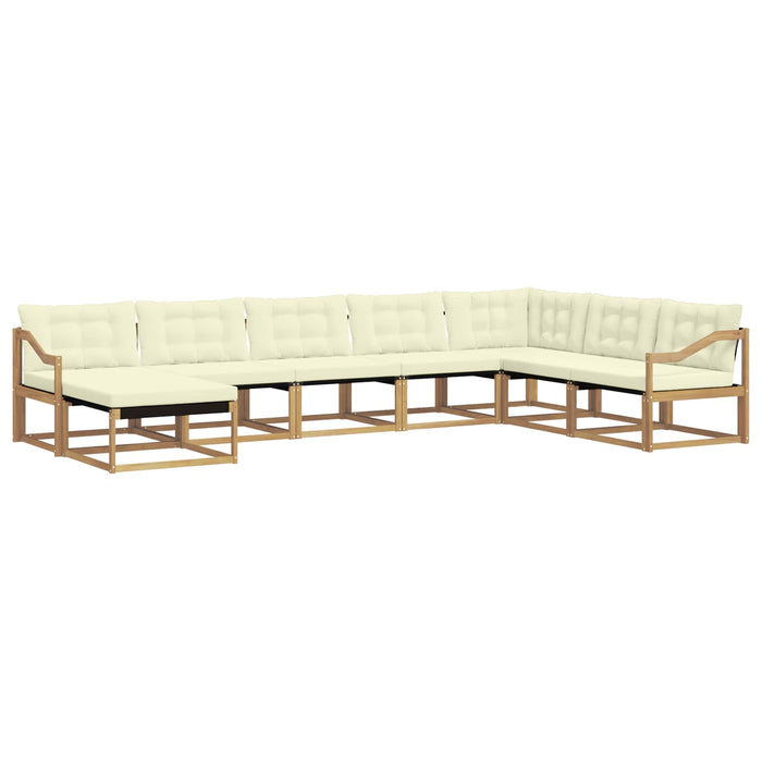 Set de canapele de exterior cu pernă 8 pcs Alb și crem WALTI