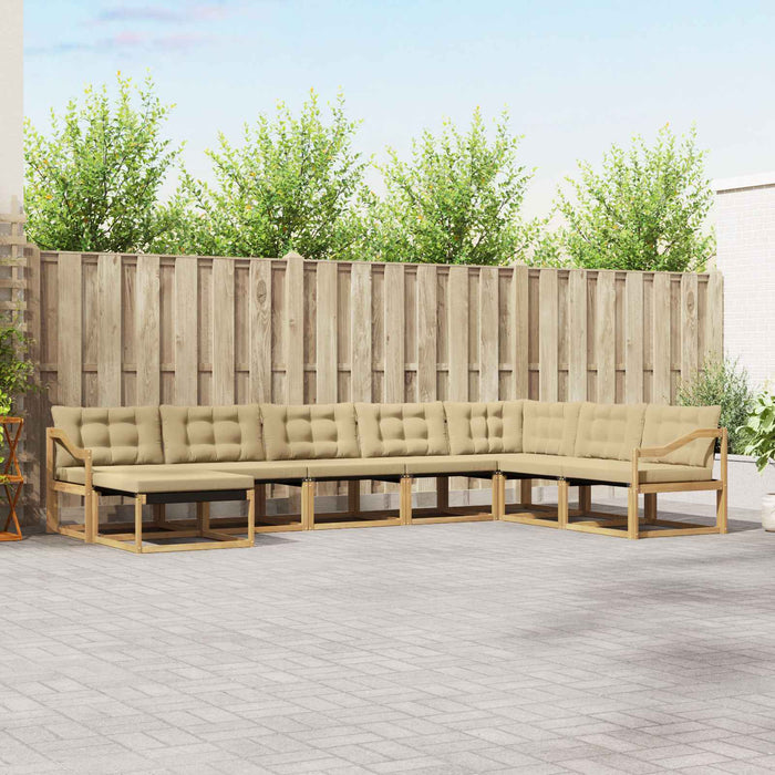Set de canapele de exterior cu pernă 8 pcs Alb și Bej WALTI