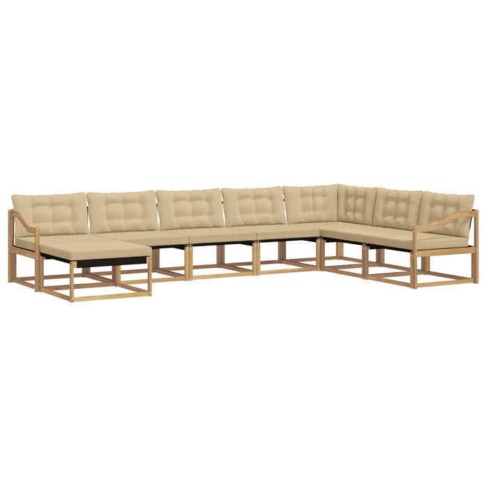 Set de canapele de exterior cu pernă 8 pcs Alb și Bej WALTI