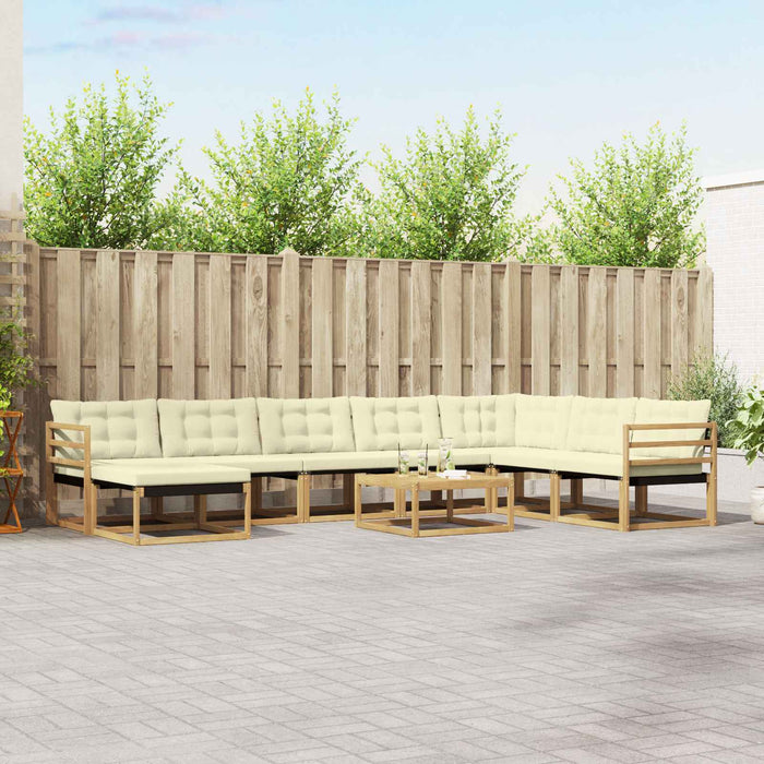 Set de canapele de exterior 9 pcs Alb și crem 79 x 79 x 37 cm WALTI