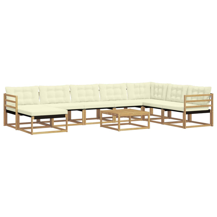 Set de canapele de exterior 9 pcs Alb și crem 79 x 79 x 37 cm WALTI