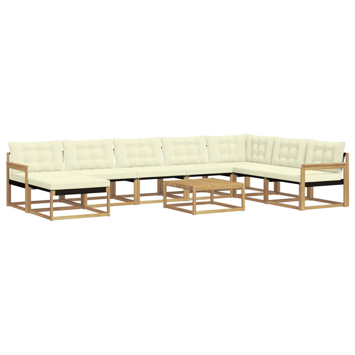 Set de canapele de exterior 9 pcs Alb și crem WALTI