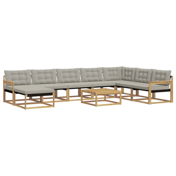 Set de canapele de exterior 9 pcs Alb și gri deschis WALTI