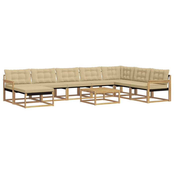 Set de canapele de exterior 9 pcs Alb și Bej WALTI