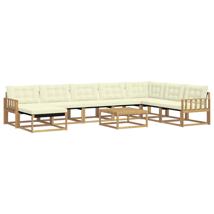 Set de canapele de exterior 9 pcs Alb și crem WALTI