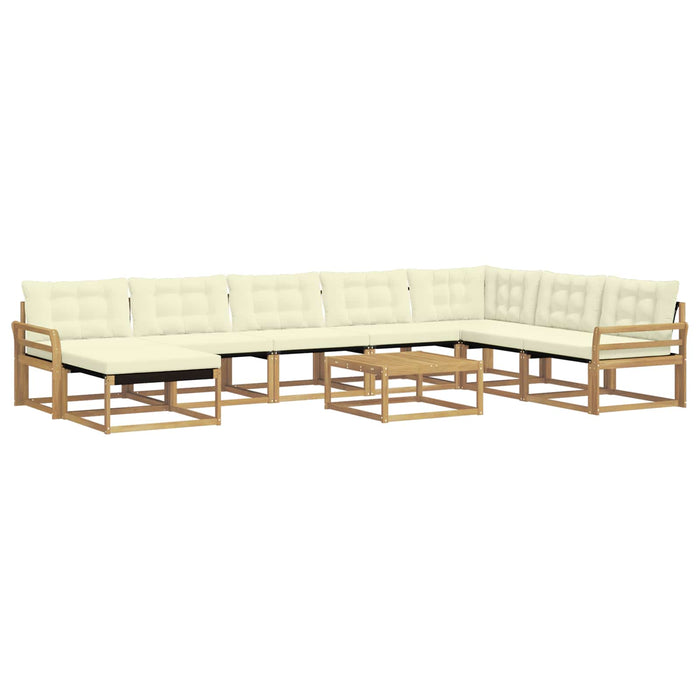 Set de canapele de exterior 9 pcs Alb și crem 79 x 79 x 37 cm WALTI