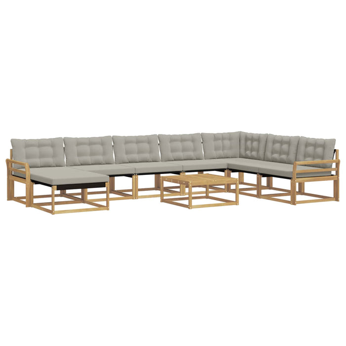 Set de canapele de exterior 9 pcs Alb și gri deschis WALTI