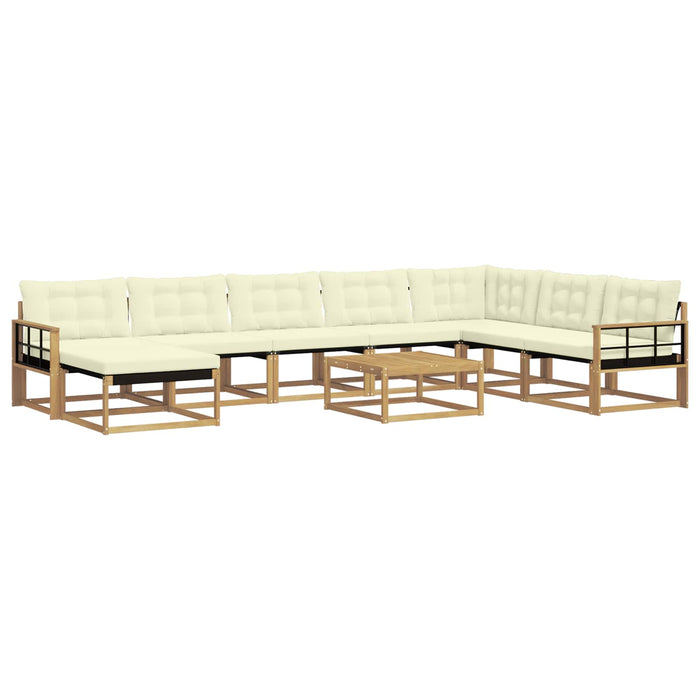 Set de canapele de exterior 9 pcs Alb și crem 79 x 79 x 37 cm WALTI