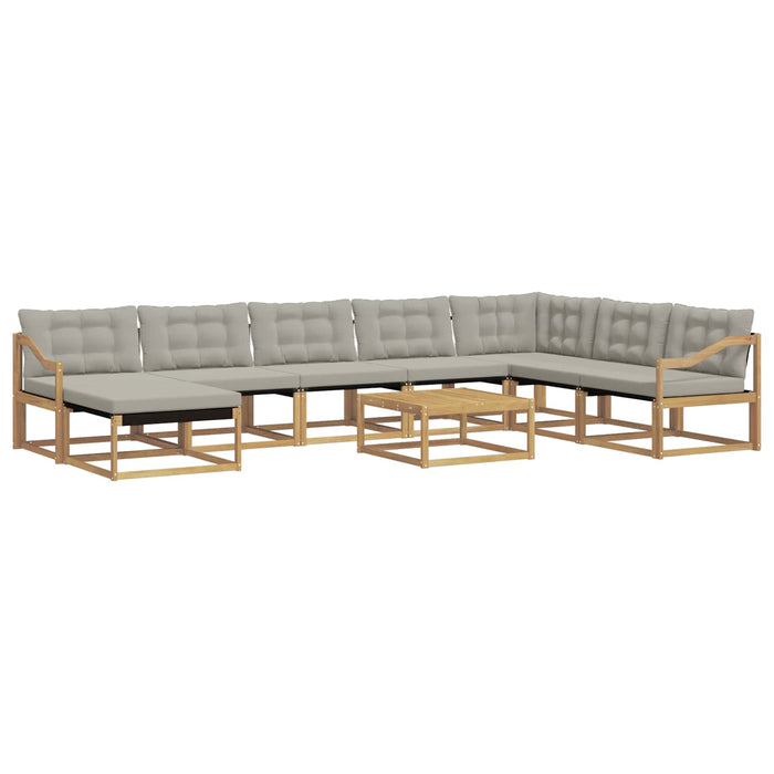 Set de canapele de exterior 9 pcs Alb și gri deschis WALTI