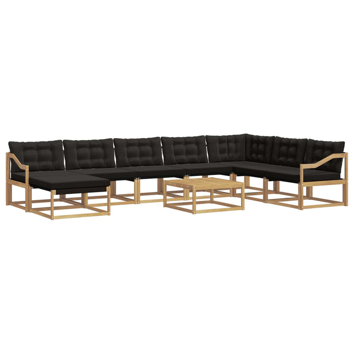 Set de canapele de exterior 9 pcs Alb și negru 79 x 79 x 37 cm WALTI