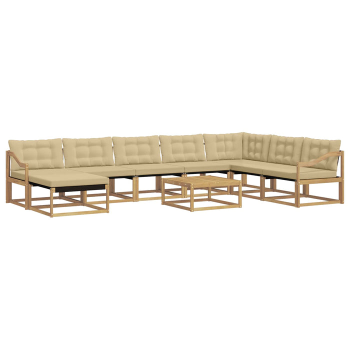 Set de canapele de exterior 9 pcs Alb și Bej 79 x 79 x 37 cm WALTI