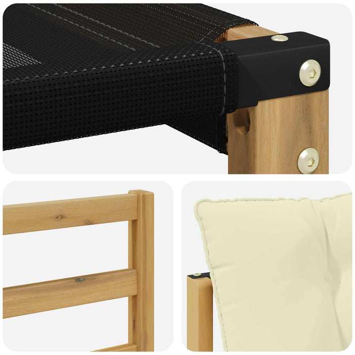 Set de canapele de exterior cu pernă 6 pcs Alb și crem WALTI